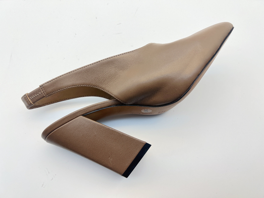 Ο υπολοχαγός Tan Ladies Soft Leather σανδάλια 5cm μοντέρνα υψηλά σανδάλια τακουνιών 10 ίντσα