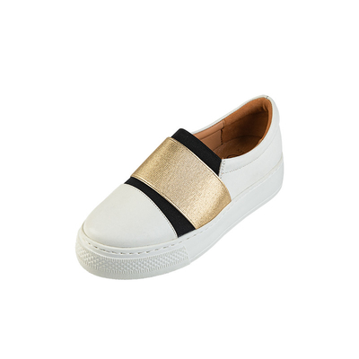 Άσπρα Loafers παπούτσια πεζοπορίας δέρματος με το μαλακό ανώτερο δέρματος αγελάδων