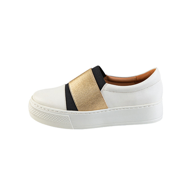 Άσπρα Loafers παπούτσια πεζοπορίας δέρματος με το μαλακό ανώτερο δέρματος αγελάδων