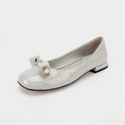 Rice Grey Square Bockle Γυναικεία casual Flat παπούτσια , Γυναικεία άνετα Flat παπούτσια