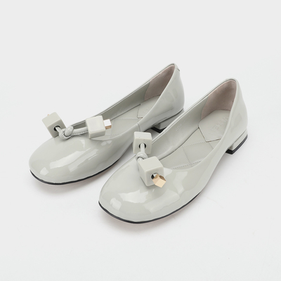 Rice Grey Square Bockle Γυναικεία casual Flat παπούτσια , Γυναικεία άνετα Flat παπούτσια