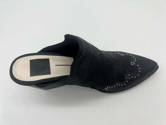Κλειστά Sparkly toe πλατφορμών των γυναικών φορεμάτων παπούτσια δέρματος σουέτ αγελάδων παπουτσιών μαύρα μαλακά